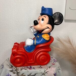 Vintage 1977 Walt Disney Productions Mickey Mouse Piggy Bank Flawed